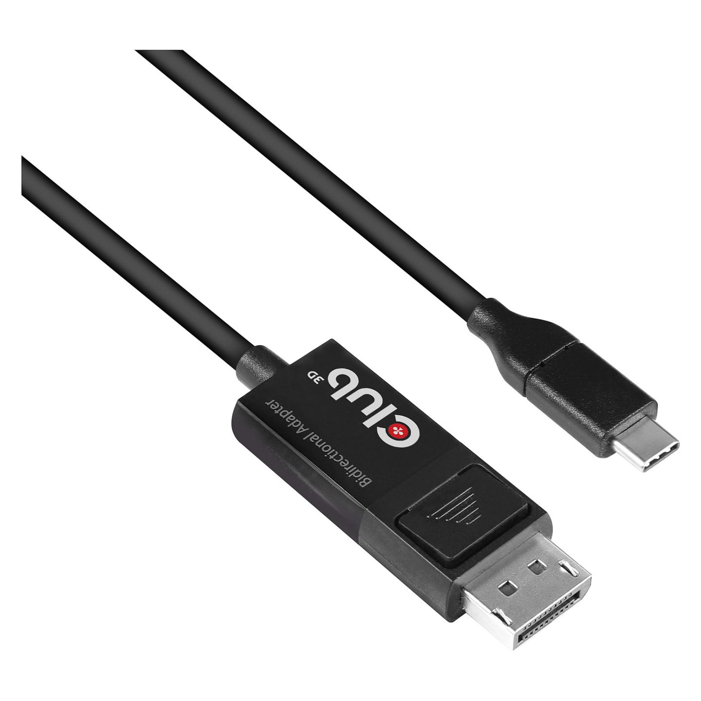 Kabllo DisplayPort Club 3D CAC-1557 / USB-C në DisplayPort / DisplayPort 1.4 / 1.8m / 8K 60Hz / HDR - Zezë