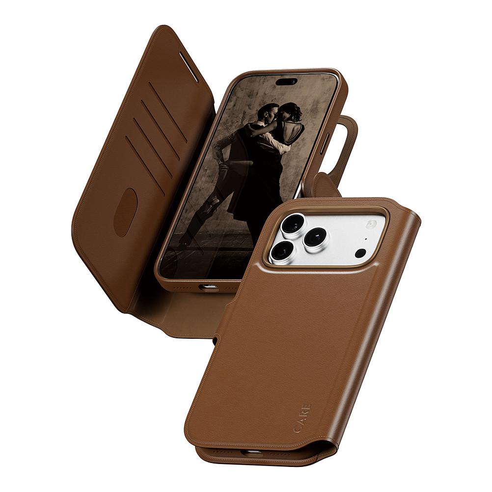 Aksesorë për telefon PanzerGlass CARE Tango 2-in-1 Wallet / MagSafe / Mbajtëse për deri 4 karta / iPhone 17 Pro Max - Kafe