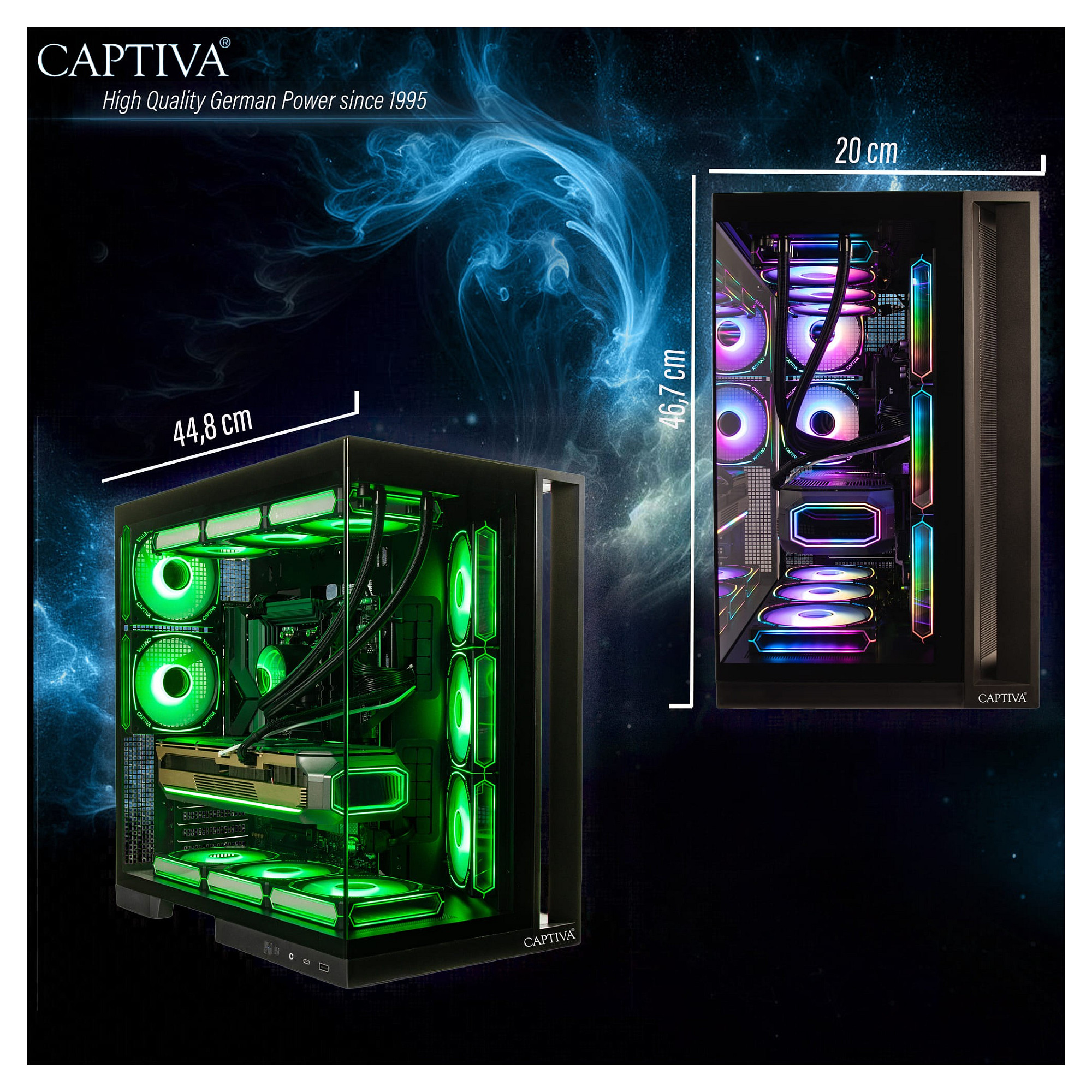 Kompjuter Gaming Captiva Highend Gaming I90-064 / Intel Core i9-14900KF / 64GB DDR5 / 2TB / RTX 5070 12GB - Zezë - 9