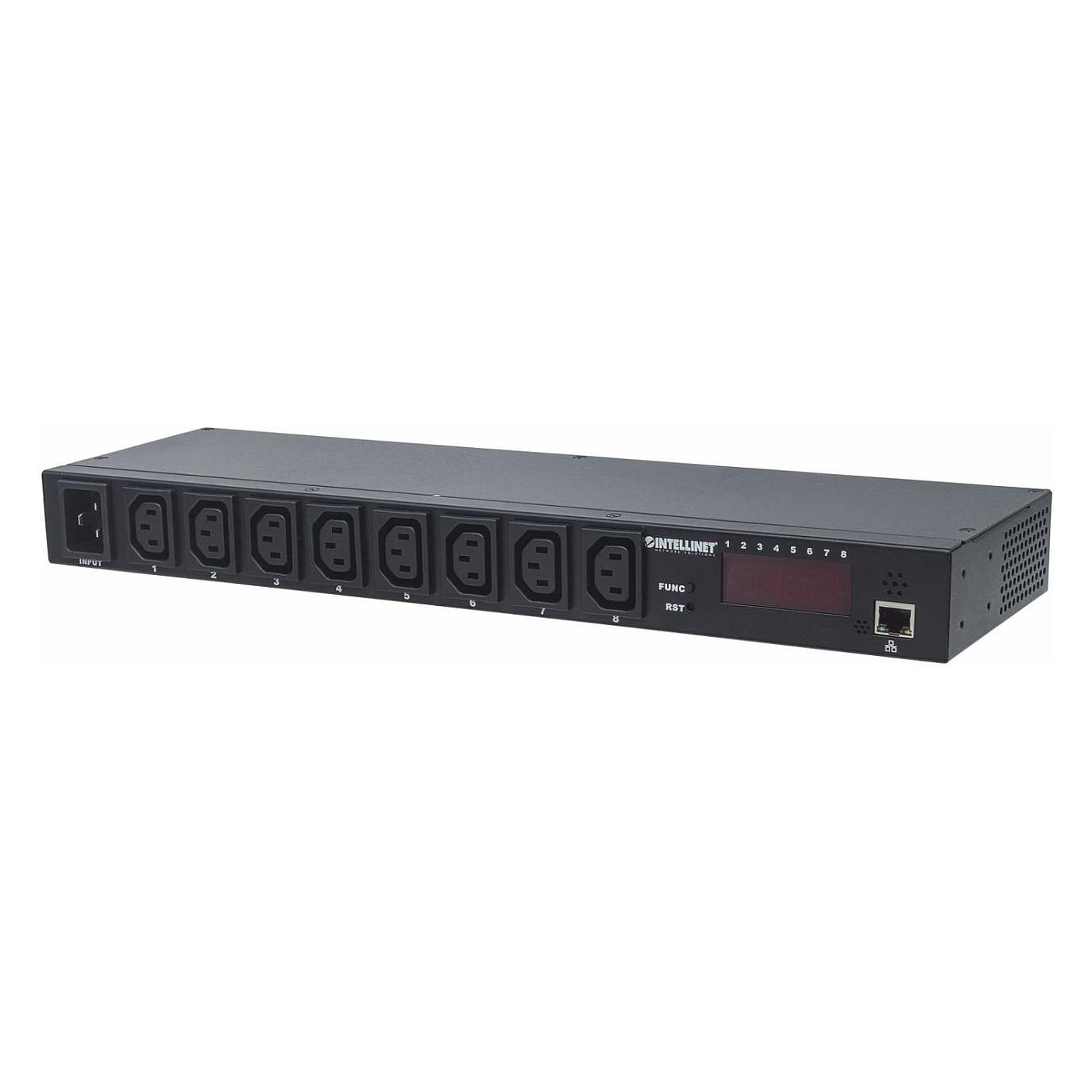 PDU Inteligjente Intellinet 163682 / 19" / 1U / 8x C13 / C20 / 90-240 V / 20 A - Zezë