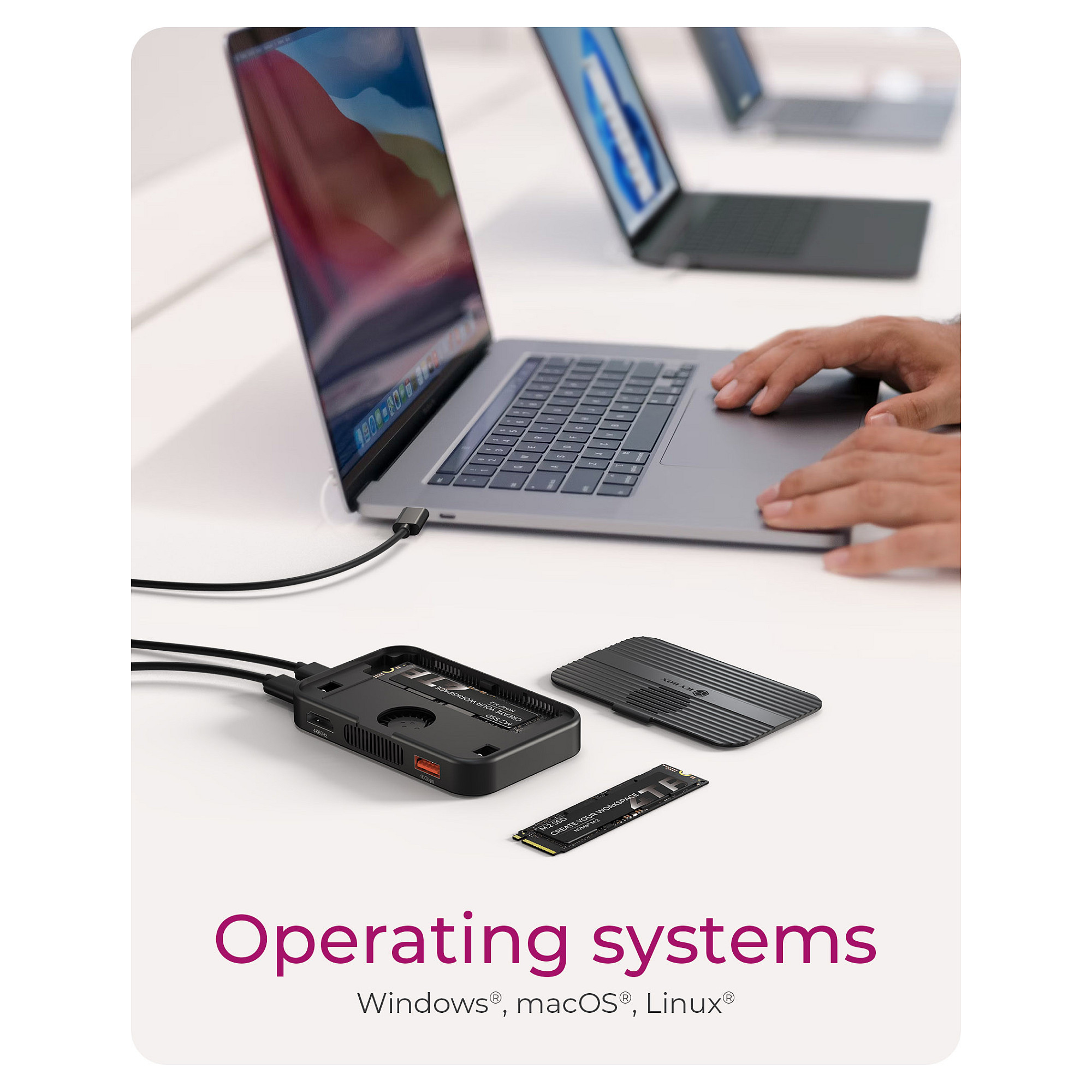 Docking Station ICY BOX IB-DK4071M-CU31 / USB-A / USB-C / HDMI / SD-microSD / M.2 NVMe-SATA / 100W PD – Zezë - 7