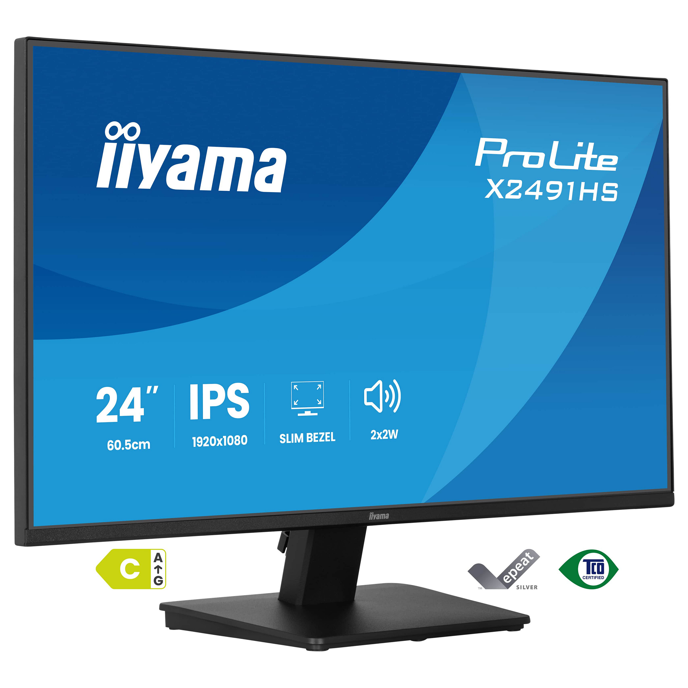Monitor iiyama X2491HS-B1 / 23.8"/ Full HD IPS LCD / 120Hz / 1ms / HDMI+DP+HDCP - Zezë - 1