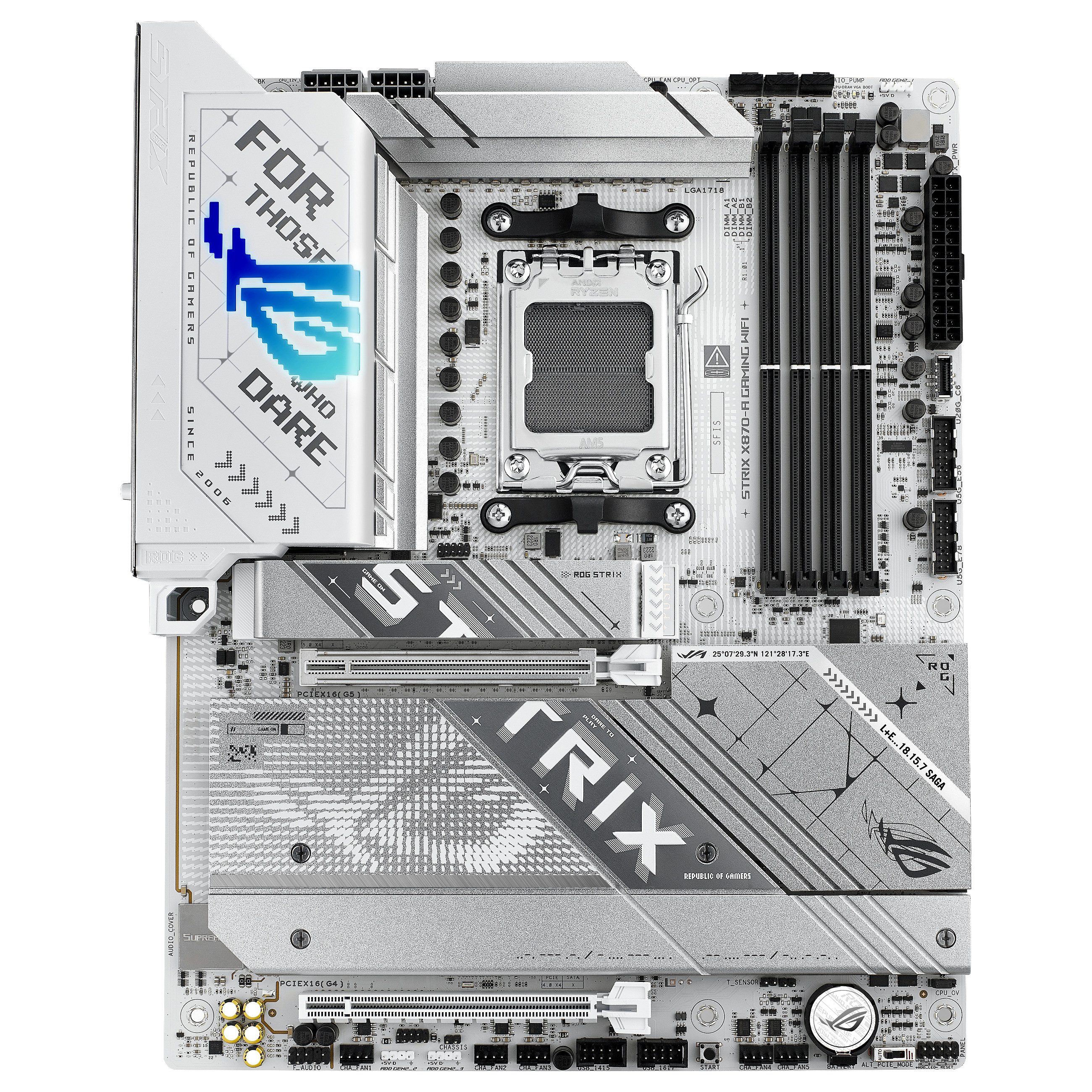Pllakë Amë ASUS ROG STRIX X870-A GAMING WIFI / AMD AM5 / X870 / DDR5 / ATX / Wi-Fi 7 / 2.5GbE LAN - 2