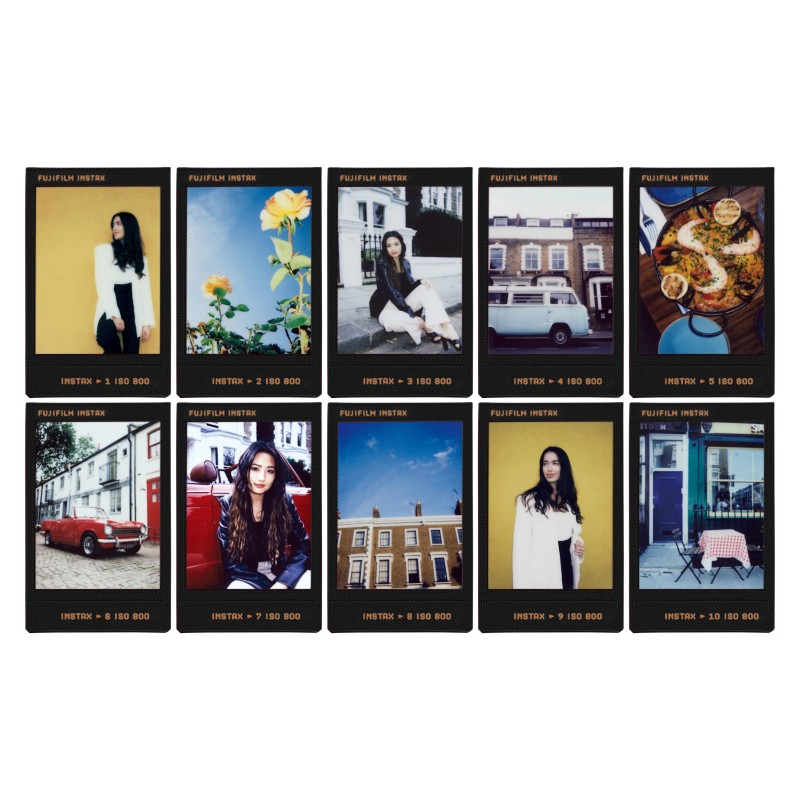 Film fotografik Fujifilm instax mini Contact Sheet / ISO 800 / 10 copë / 54x86mm / 46x62mm / Glossy - Zezë - 2