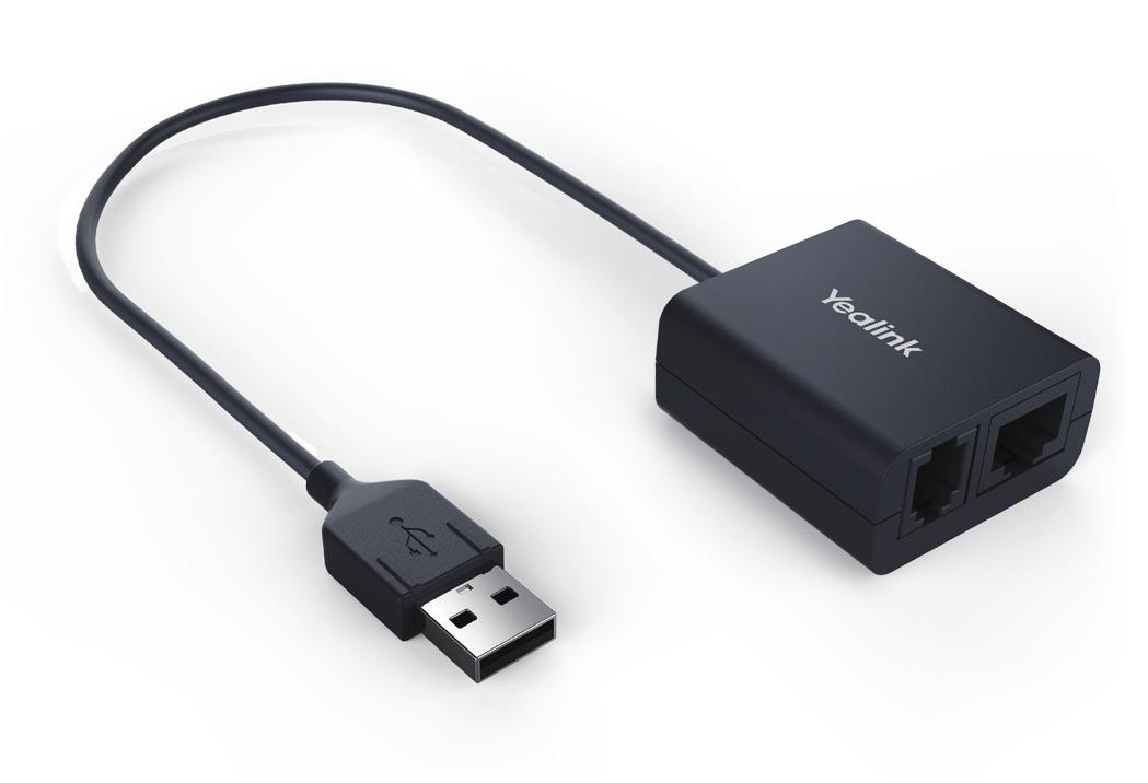 Adapter Yealink EHS40 / 1300037 / RJ12 + RJ45 / 3.5mm / Për Kufje Wireless - Zezë