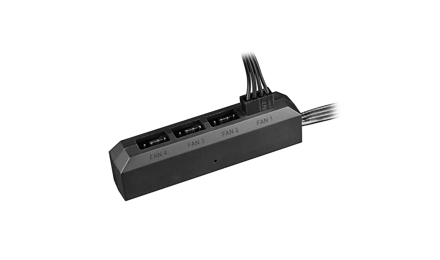 Hub për Ftohes DeepCool FH-04 / 4-Port PWM / 3-Pin-4-Pin / 550mm / Adhesive - Zezë - 3