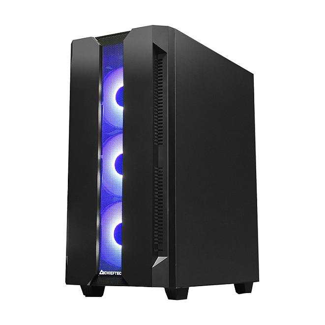 Kasë Chieftec Gamer Series Hunter GS-01B-OP, Midi-Tower, ATX, 4x120mm A-RGB, Xham i Temperuar, 2x USB 3.0 - Zezë