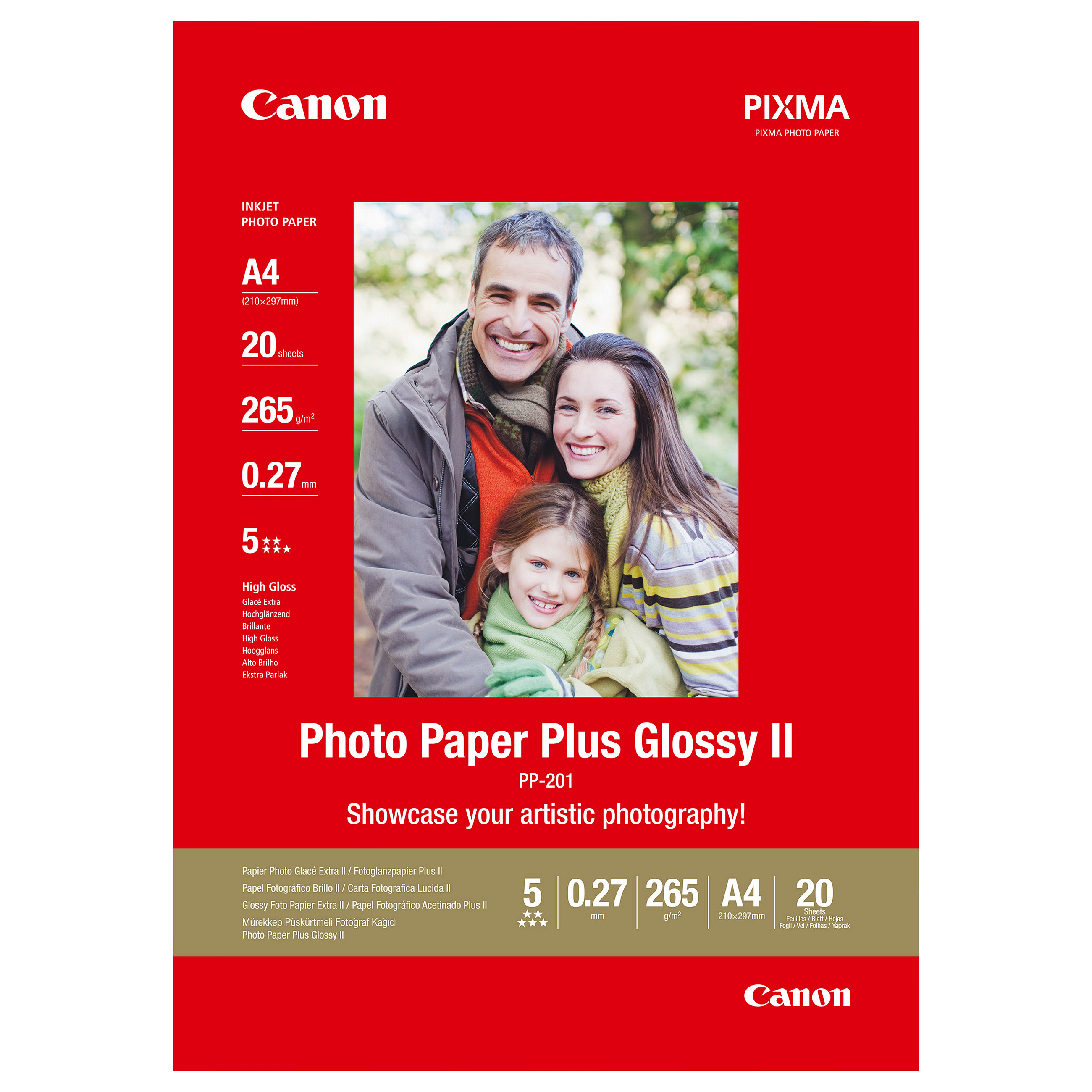 Letër Canon Photo Paper Plus Glossy II PP-201 2311B019 A4 – 20 Sheets - 1