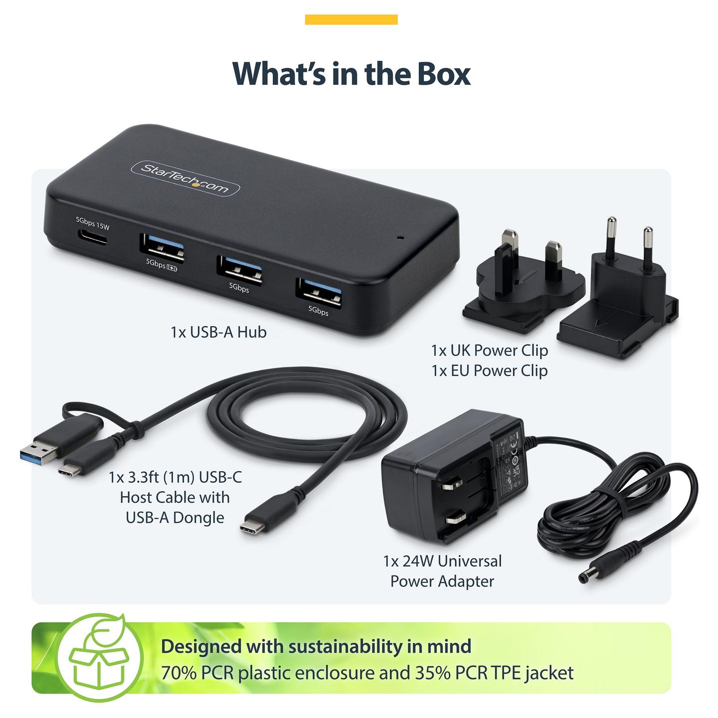 Hub StarTech.com 311UE-USB-HUB, 3x USB-A, 1x USB-C, 5Gbps, 36W - Zezë - 4