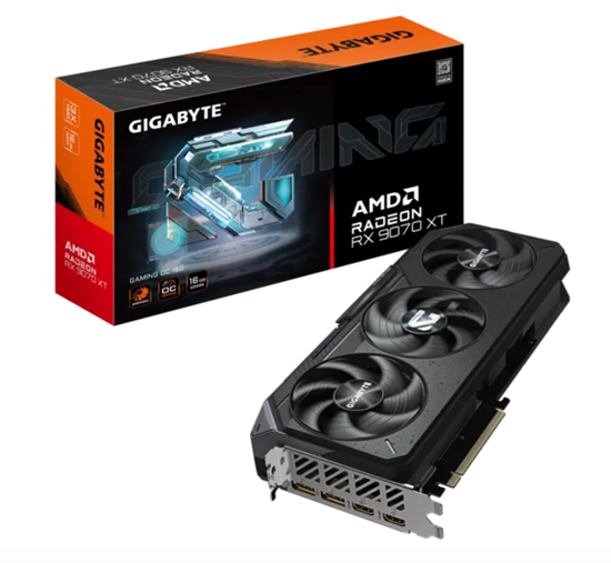 Kartelë Grafike Gigabyte Radeon RX 9070 XT GAMING OC / 16GB GDDR6 / PCIe 5.0 / 3 Fan – Zezë