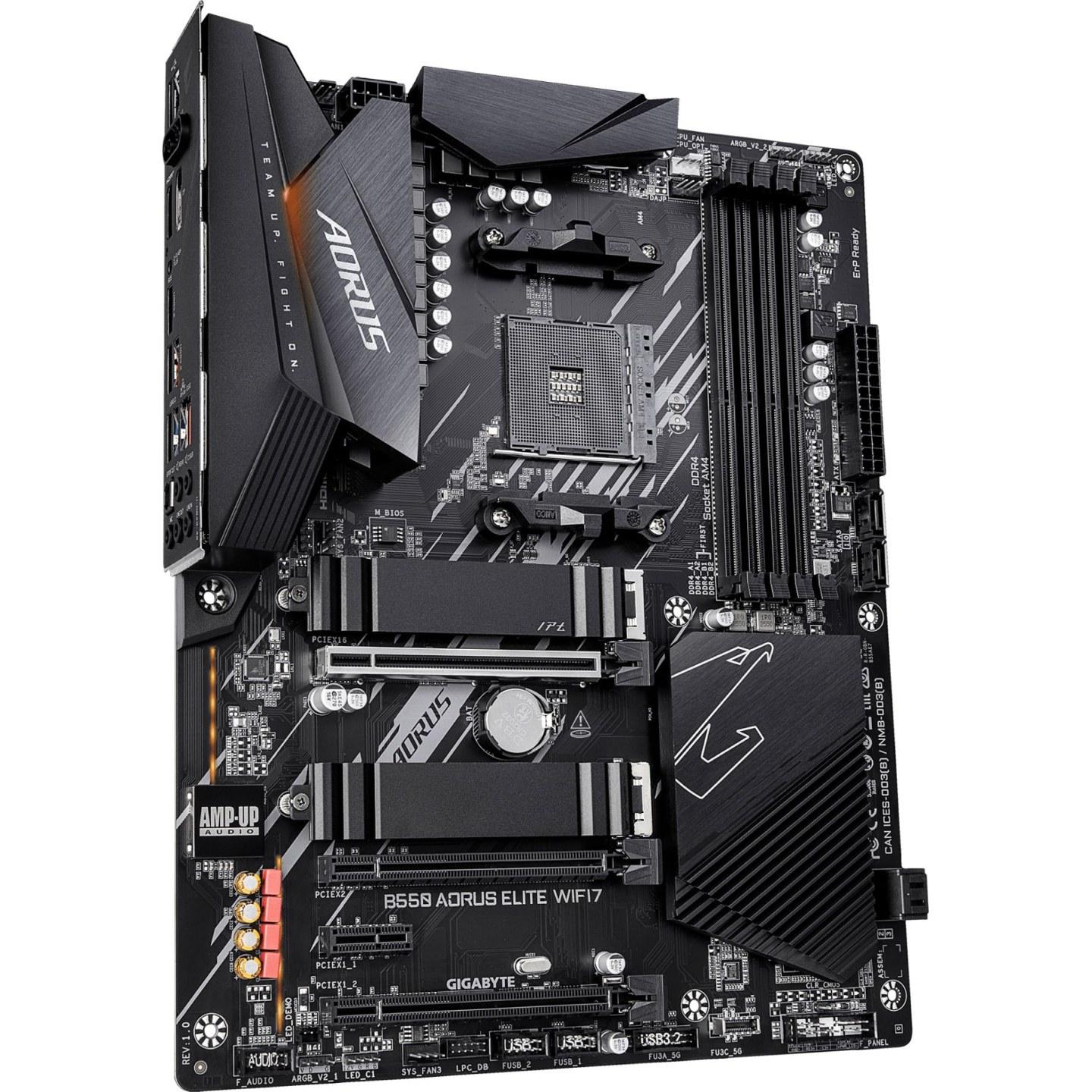 Pllakë Amë MB AMD Gigabyte B550 AORUS ELITE WIFI7, AM4, B550, DDR4, ATX, Wi-Fi 7, 2.5GbE LAN, HDMI, DisplayPort - 3