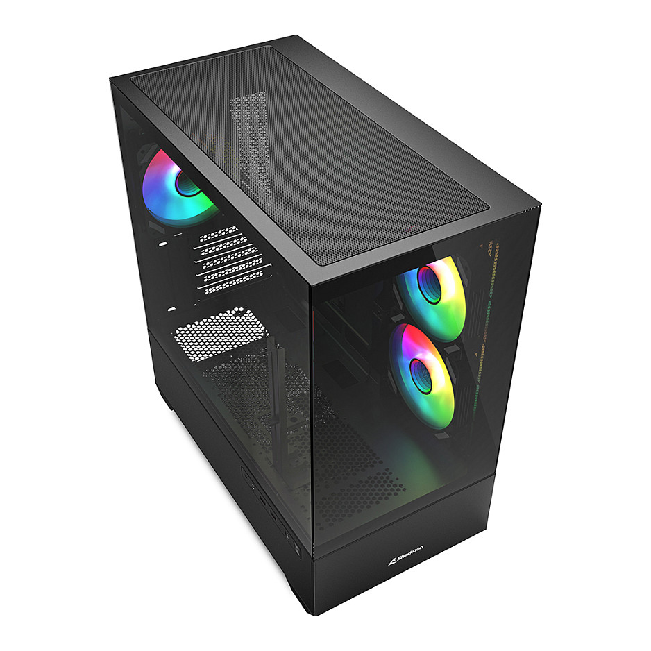 Kasë Sharkoon MK6 RGB Micro-ATX 1xGlass - Zezë - 3