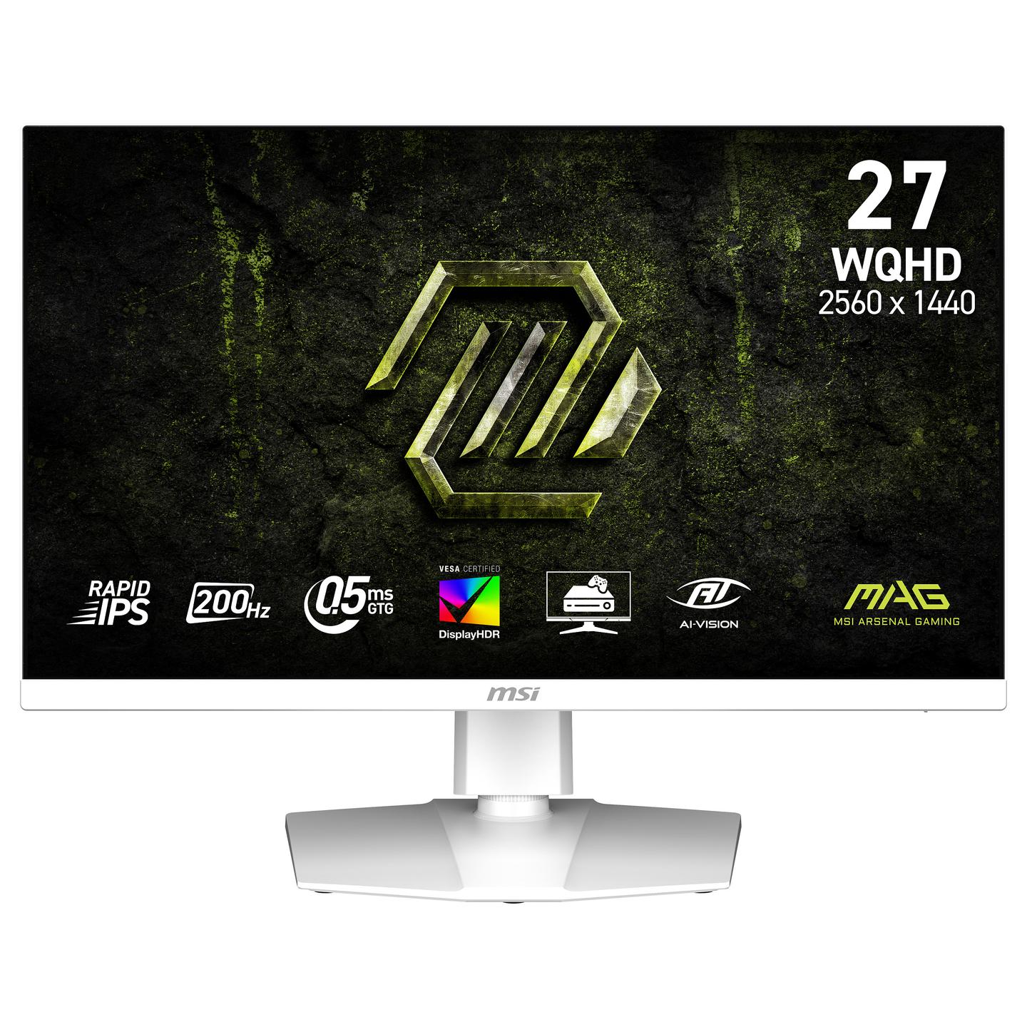 Monitor Gaming MSI MAG 274QRFW E20 / 27" / WQHD Rapid IPS / 200Hz / 0.5ms / HDMI+DP - Bardhë - 2