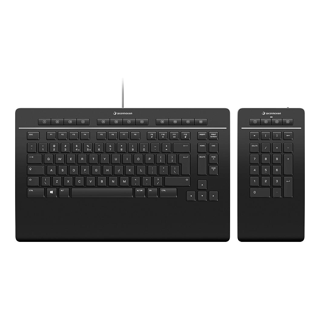 Tastierë me kabllo 3Dconnexion Keyboard Pro, Full-Size, QWERTZ, Tastierë Numerike pa kabllo, USB - Zezë