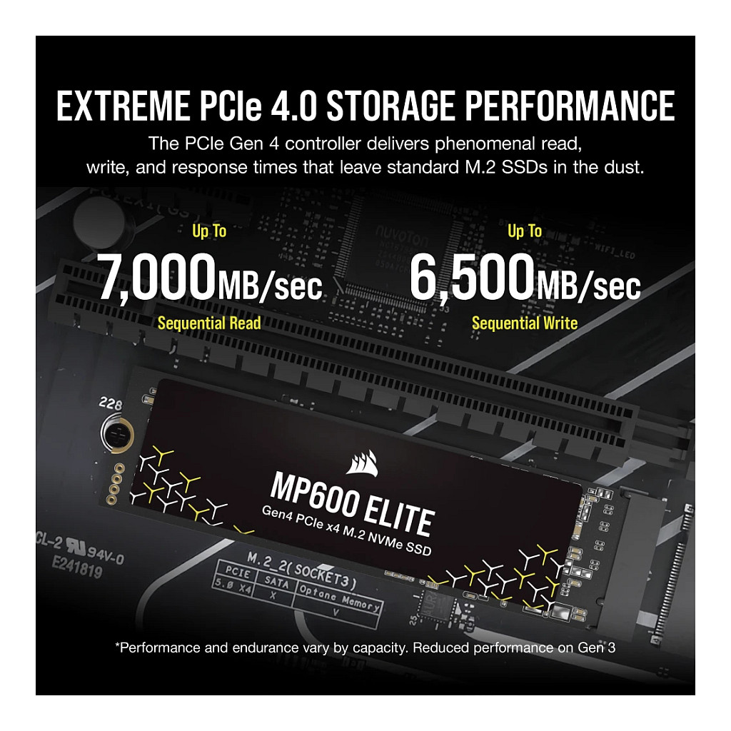 SSD të Brendshëm CORSAIR MP600 ELITE / 1TB / M.2 2280 / PCIe Gen4 x4 / NVMe - 13