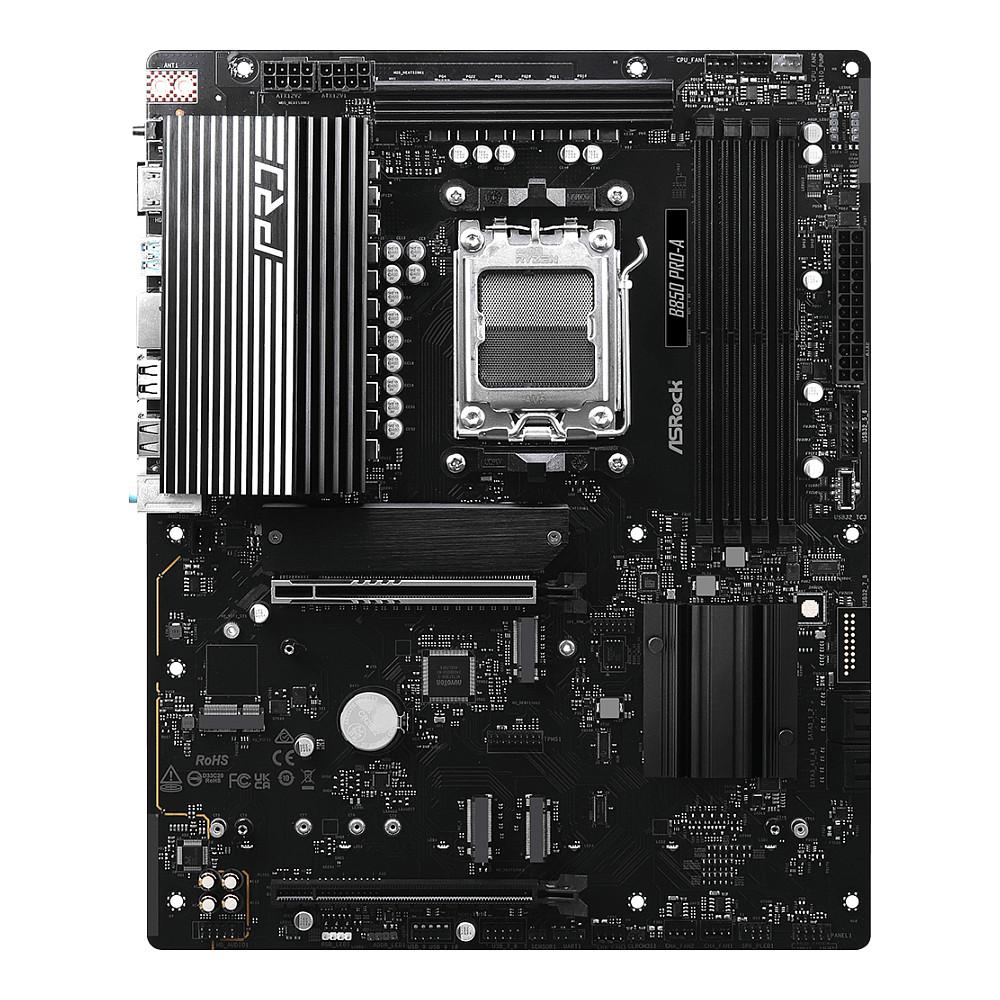 Pllakë Amë ASRock B850 Pro-A, AM5, B850, DDR5, ATX, 4× DIMM, 4× M.2, PCIe 5.0, 2.5GbE LAN-Zezë - 2
