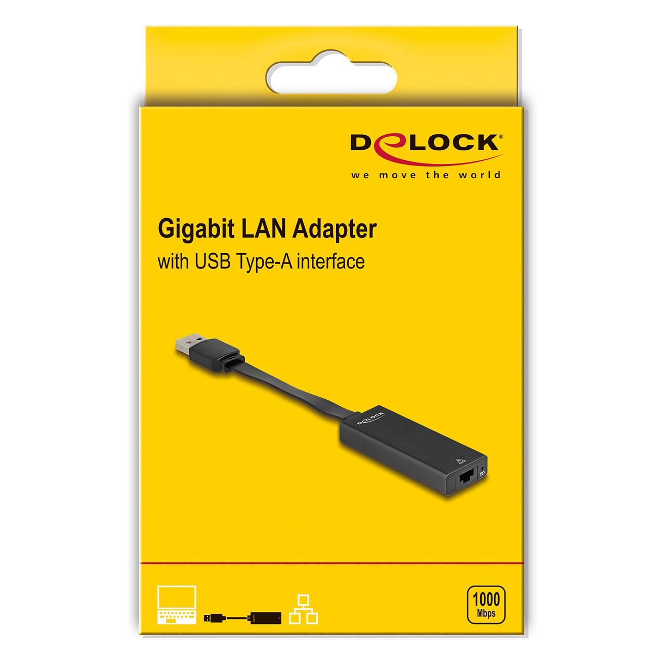 Adapter Rrjeti USB DeLOCK 66245 / USB Type-A / Gigabit LAN / RJ45 / USB 5 Gbps / ASIX AX88179A / 9 cm - Zezë - 3