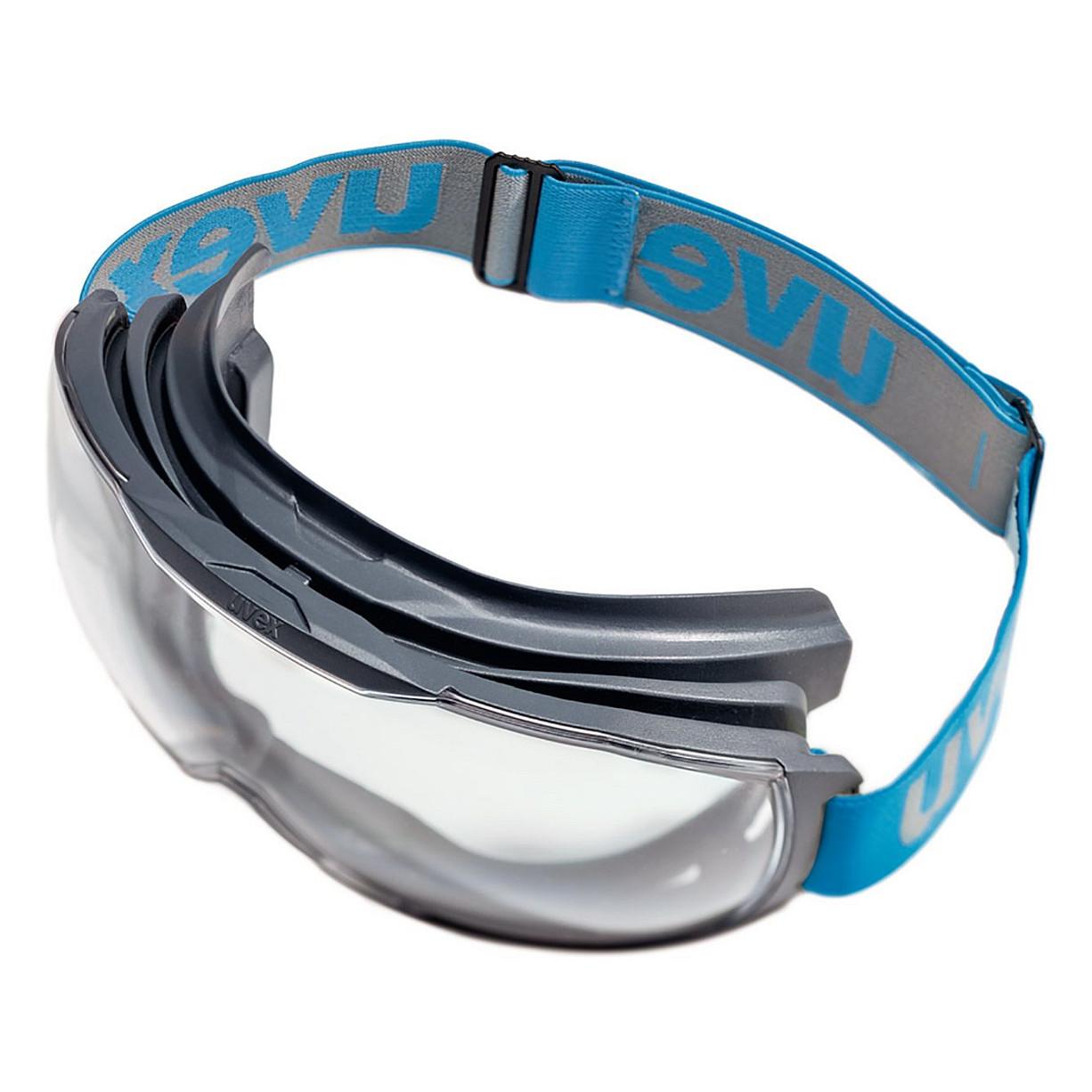 Syze Mbrojtëse Uvex Megasonic 9320265, Xham Polikarbonat Transparent, UV400, Anti-Mjegull - Hiri/Blu - 2
