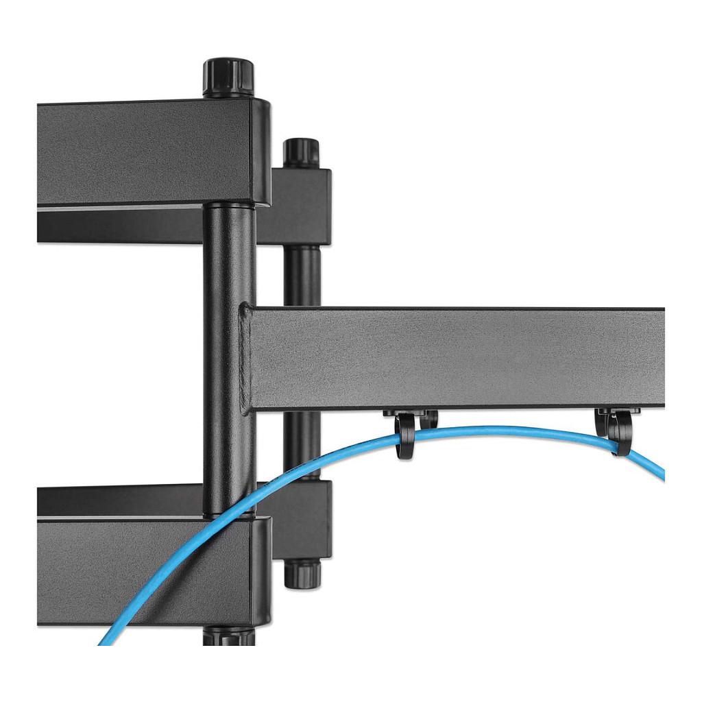 Mbajtëse Muri për TV Manhattan 461221 / 60"-100" / 80kg / Full Motion / Tilt -15° deri +5° / Swivel ±45° - Zezë - 10