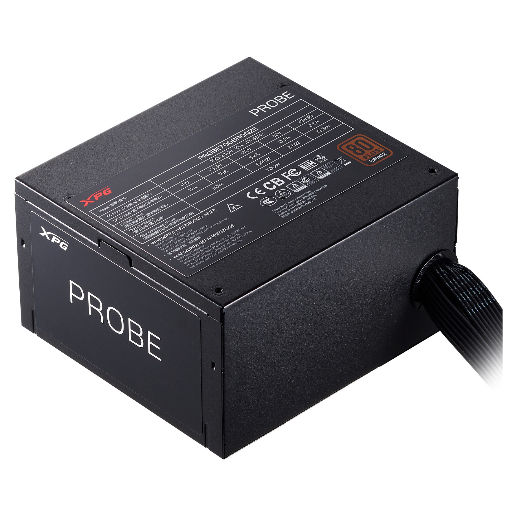 Furnizues Energjie PSU XPG Probe 600 / 600W / ATX 2.4 / 80 Plus Bronze / Non Modular - Zezë - 3