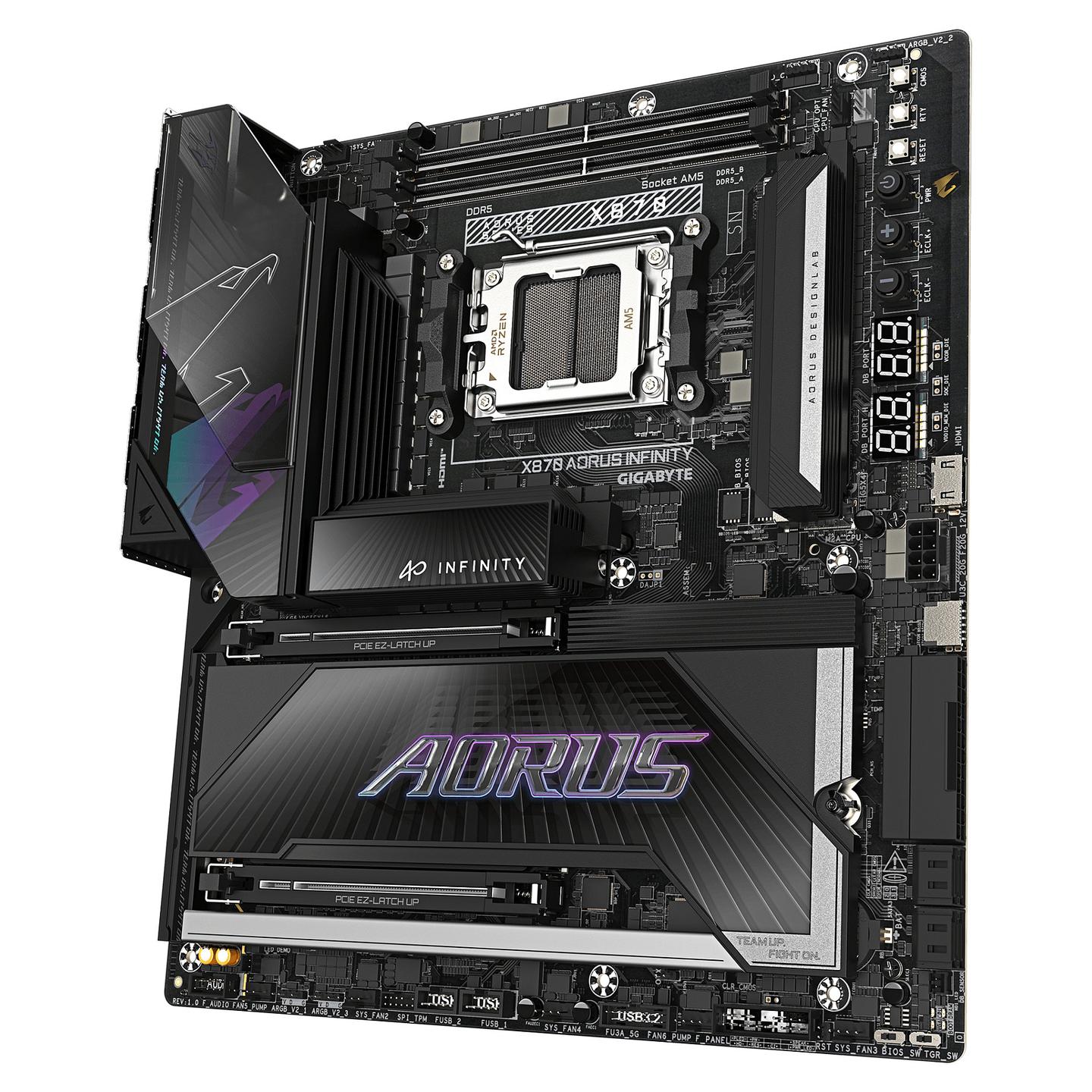 Pllakë Amë Gigabyte X870 AORUS INFINITY / AMD AM5 / DDR5 / E-ATX / Wi-Fi 7 / 5GbE LAN - 4