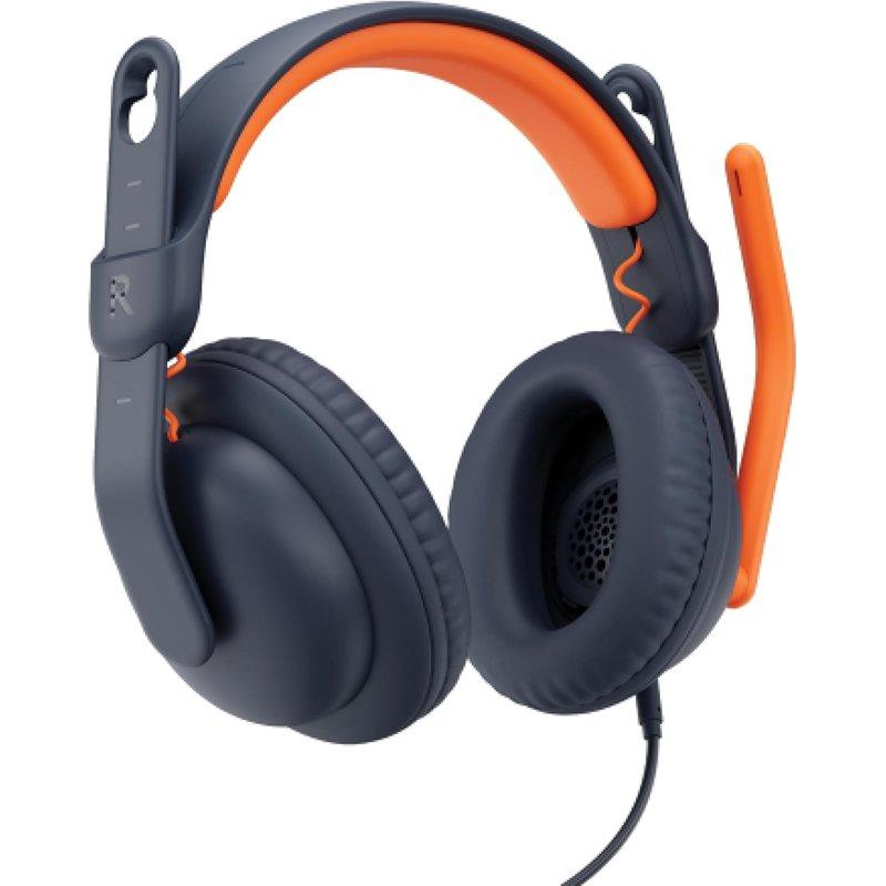 Kufje me kabllo Logitech Zone Learn / 981-001389 / 32 mm / AUX 3.5mm / Over-Ear – Blu/Portokalli