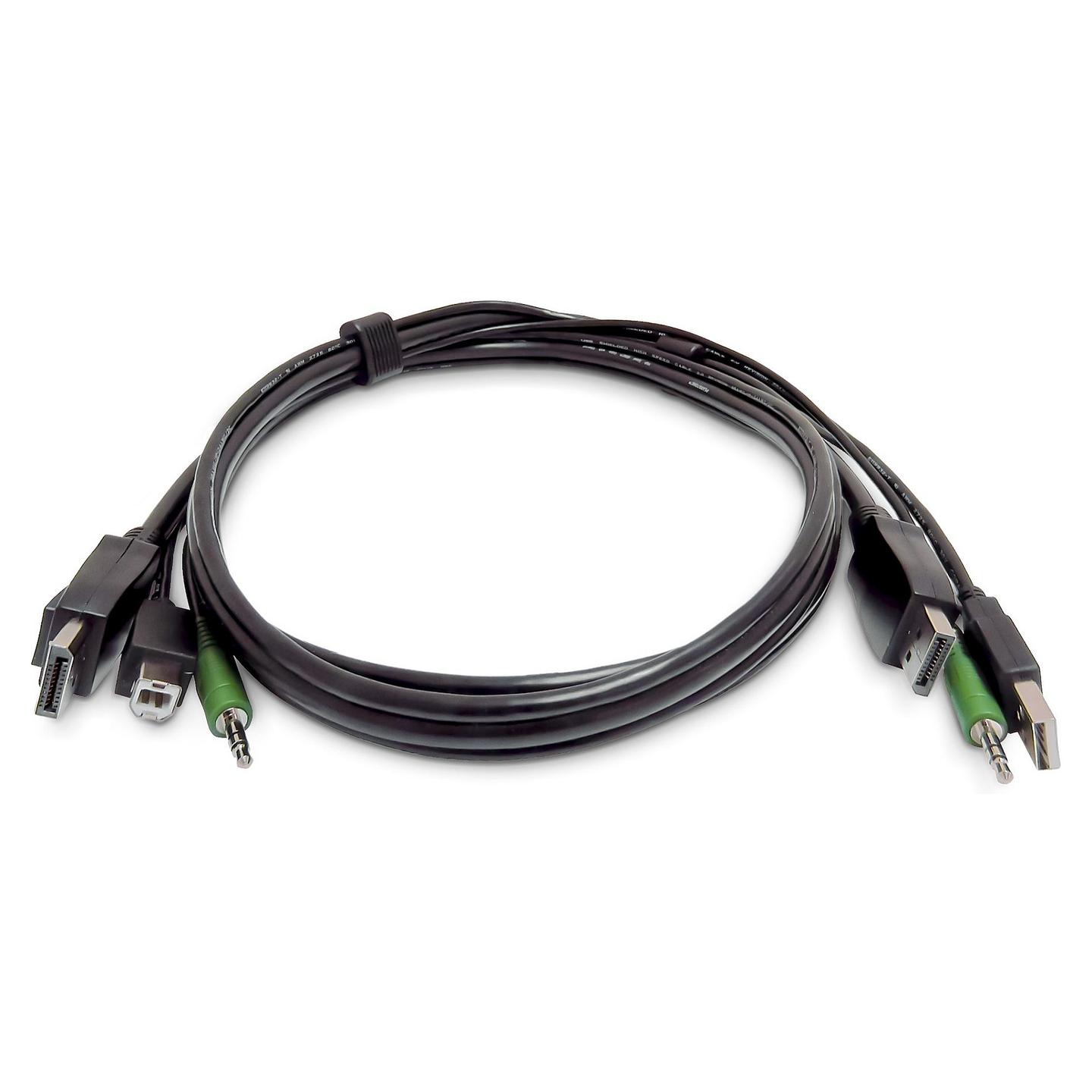 Kabllo KVM StarTech.com SKDPMMKVM06-TAA, DisplayPort, USB 2.0, Audio 3.5mm, 1.8m, TAA - Zezë