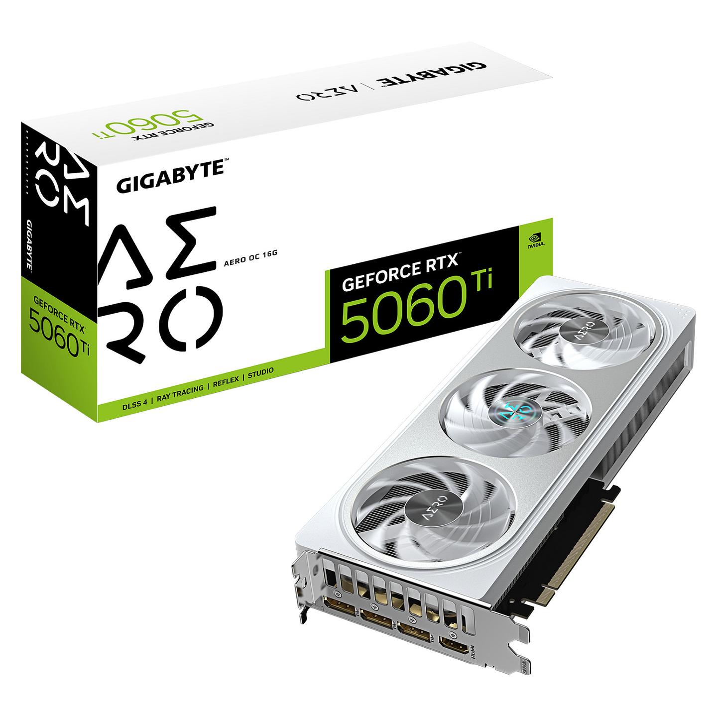 Kartelë Grafike NVIDIA GeForce RTX 5060 Ti, 16GB GDDR7, 128-bit, GIGABYTE AERO OC 16G - 1