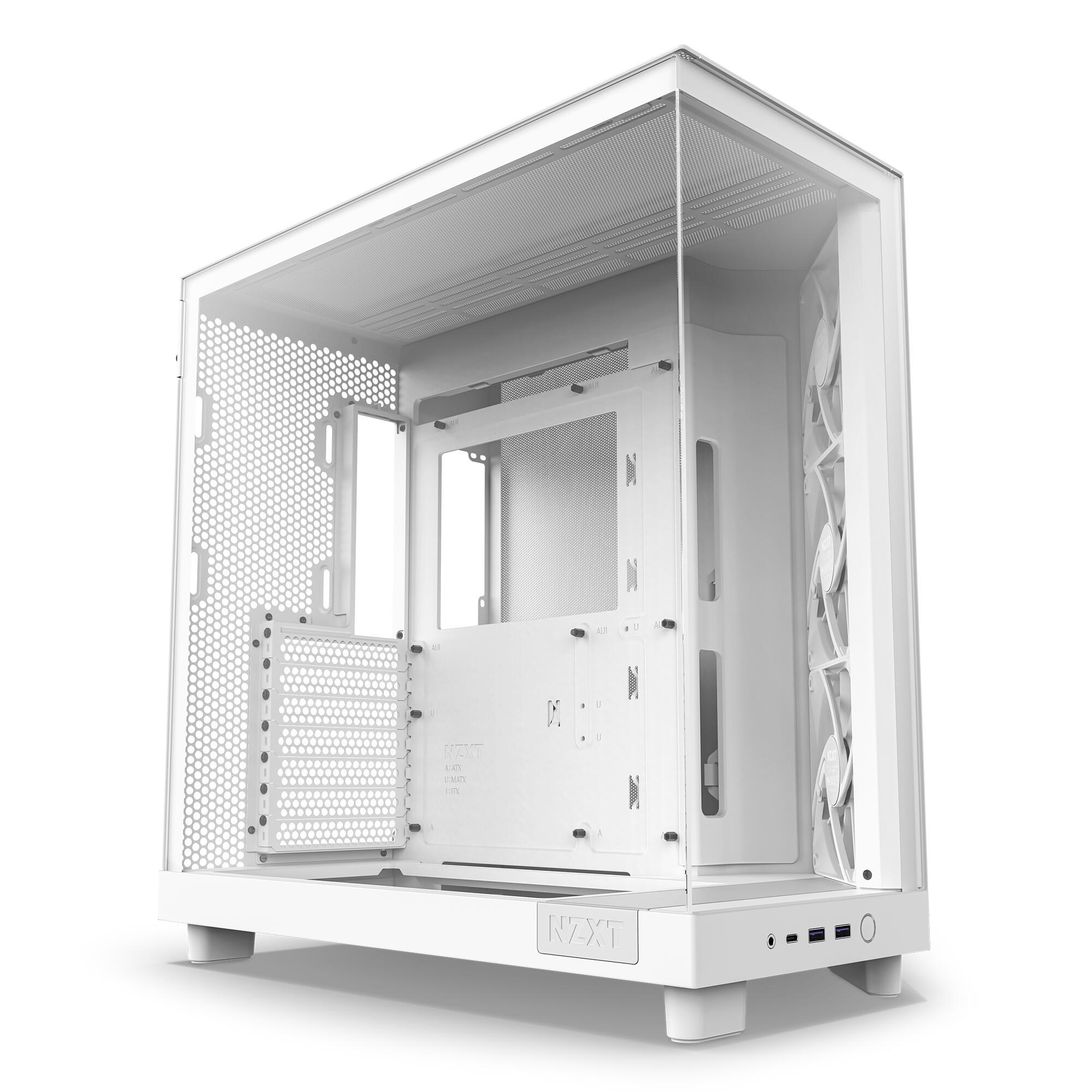 Kasë PC NZXT H6 Flow / Mid Tower / ATX / 3x 120mm Fan / Tempered Glass – Bardhë