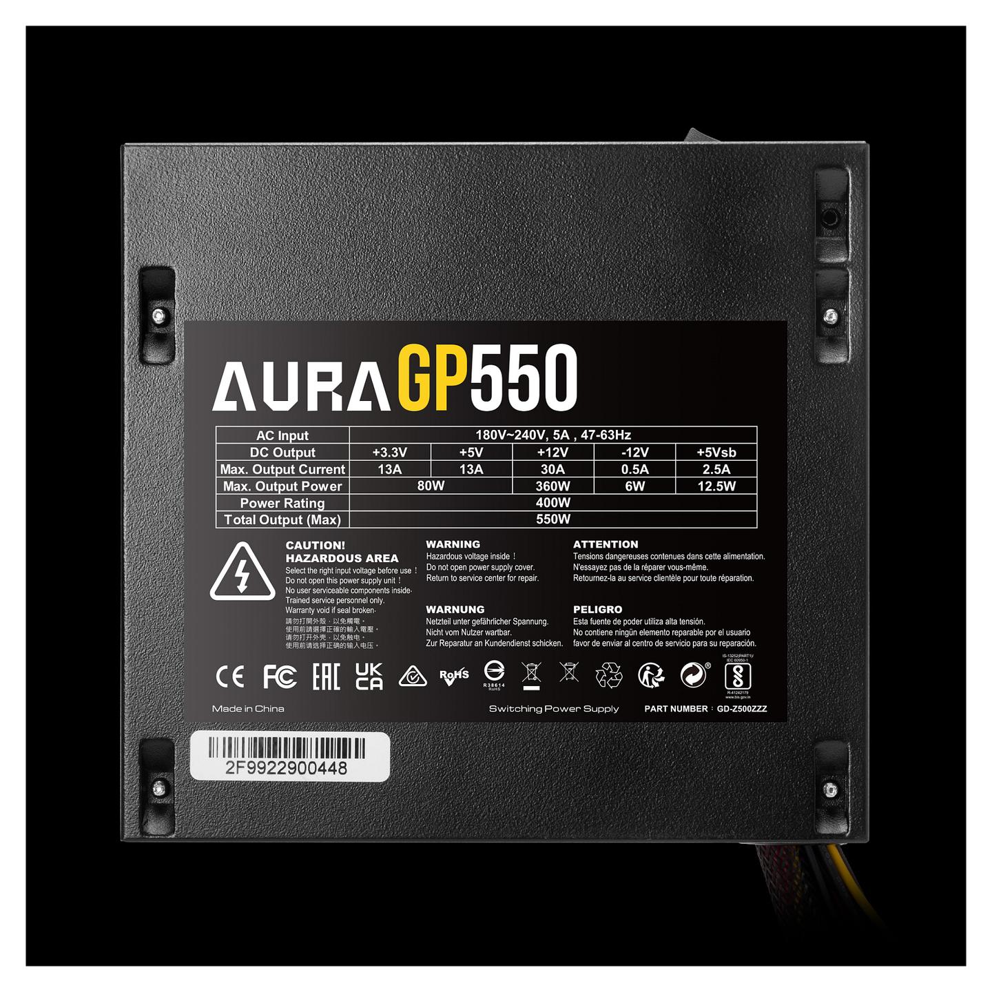 Furnizues Energjie ATX GAMDIAS AURA GP550 / 550W / 80 PLUS White / ATX 2.4 - Zezë - 7