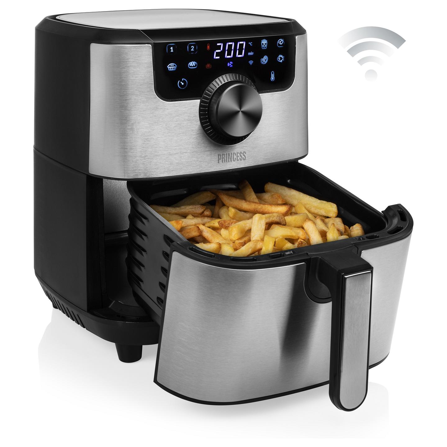 Fryer Princess Smart Aerofryer / 182037 / 4.5L / 1500W / 8 Programe / 80–200°C / LCD / Wi-Fi / Keep Warm – Argjend/Zezë - 12