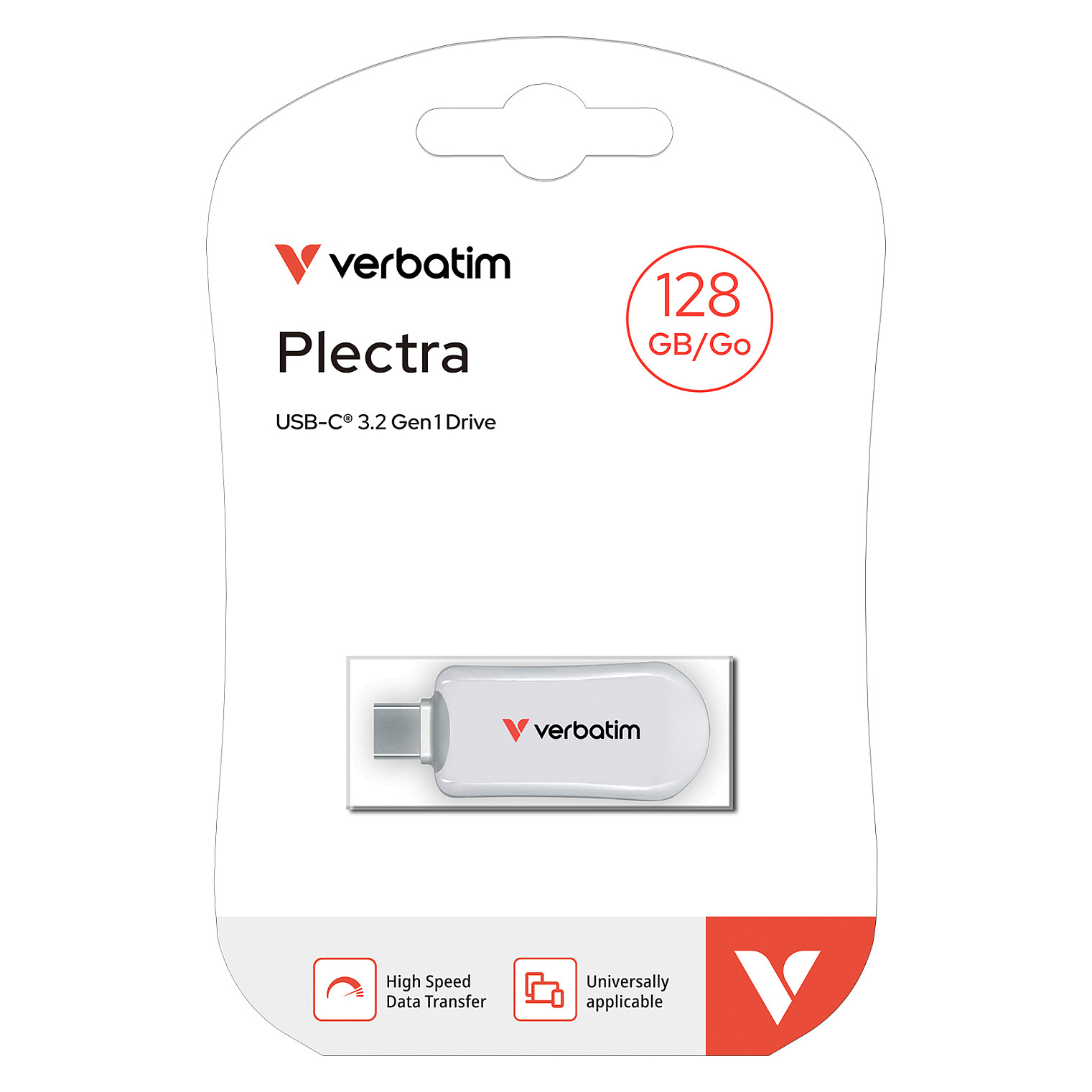 USB Flash Drive STICK Verbatim Plectra128GB USB-C 30229 - e bardhë - 4