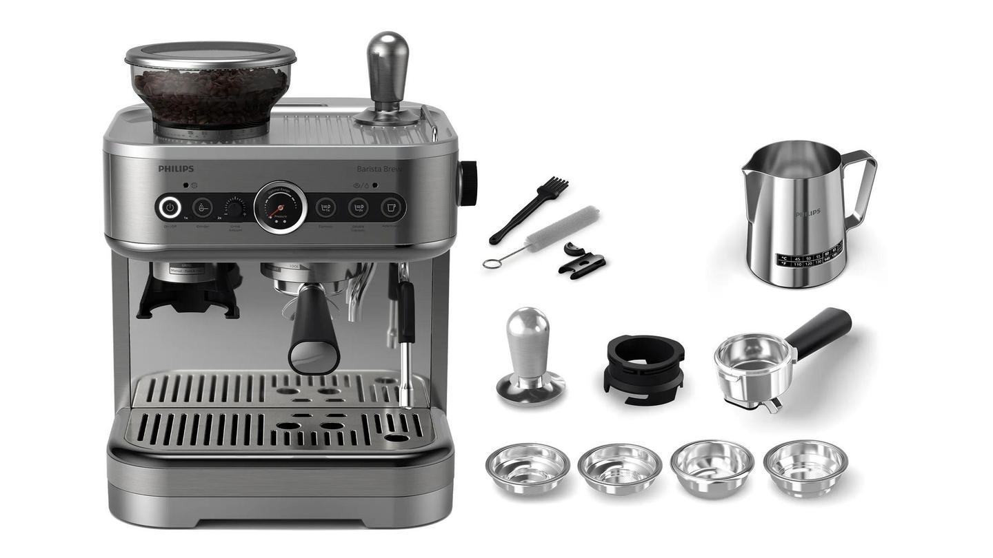 Aparat për kafe Philips Barista Brew / PSA3228/01 / Portafilter / 15 Bar / 2.3L – Argjend - 4