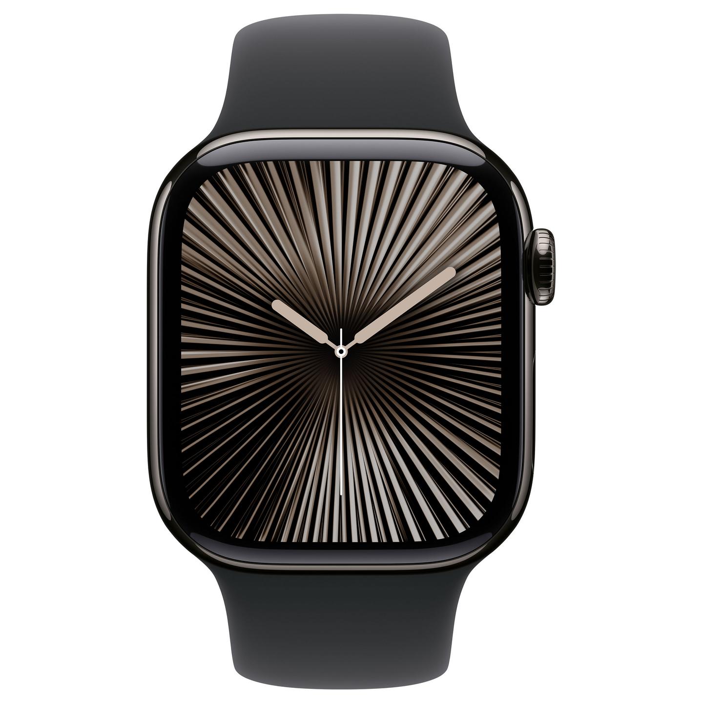 Apple Watch Series 10 / GPS + Cellular / 42mm / Slate Titanium Case with Black Sport Band – S/M - 2
