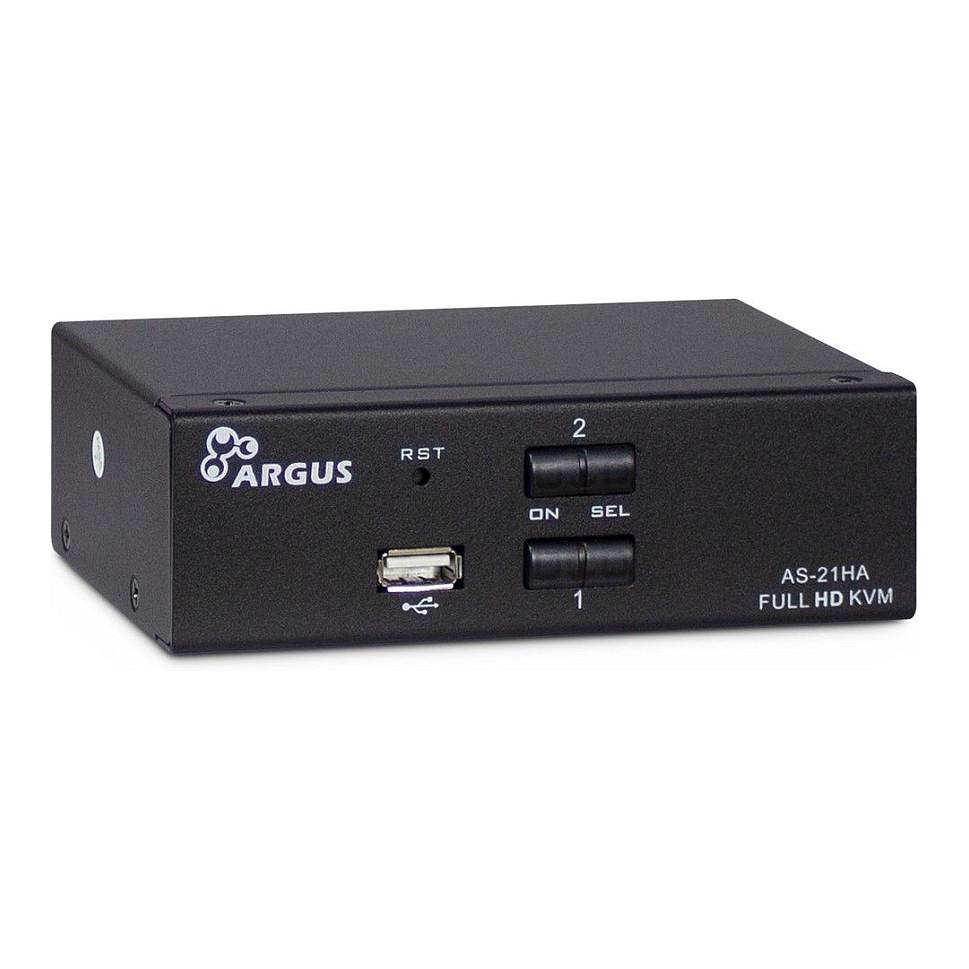 KVM Switch Inter-Tech AS-21HA, 2 porta, HDMI, USB, Audio 3.5mm - Zezë
