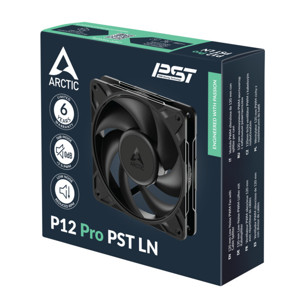 Ftohës për Kasë ARCTIC P12 Pro PST LN / 120mm / 450-2000 RPM / PWM / 5-Pack – Zezë