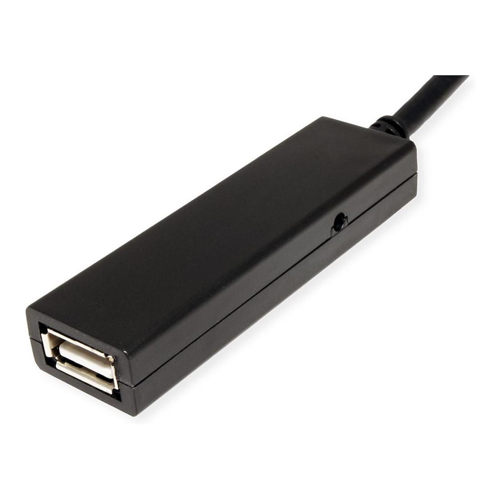 Kabllo USB VALUE 12.99.1113, USB-C Mashkull në USB-A Femër, USB 2.0, 480Mbps, 15m, Zgjatuese Aktive - Zezë - 4