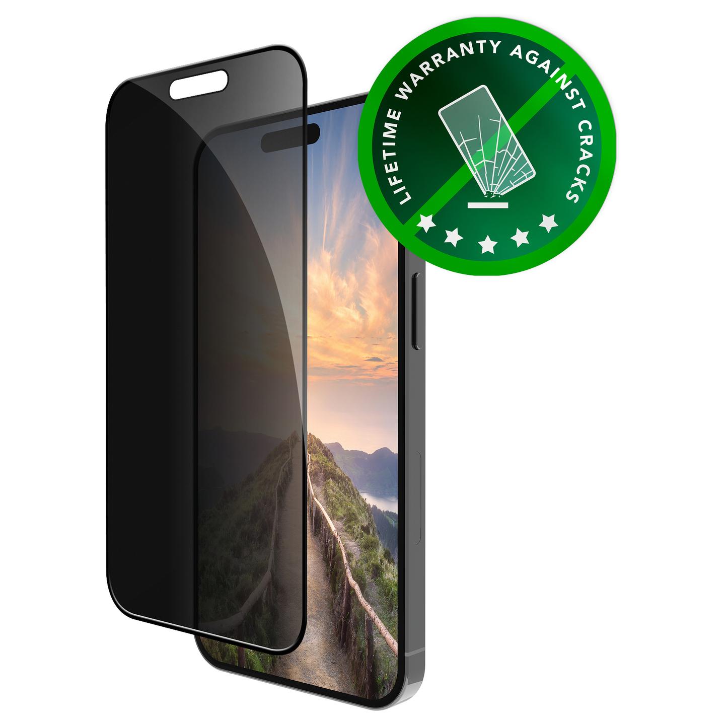 Mbrojtës Ekrani dbramante1928 Eco-shield Privacy / iPhone 17 / iPhone 16 Pro / 9H / rPET / 0.4mm - Zezë