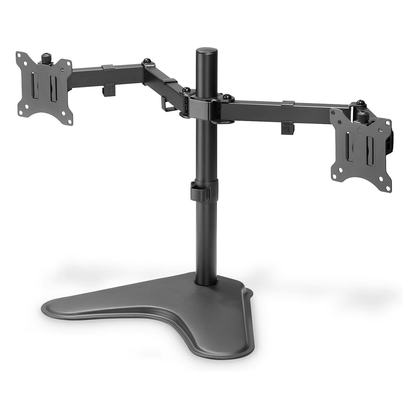 Mbajtëse për Monitor / 2 Monitorë / 15"-32" / 8kg për Monitor / VESA 75x75-100x100 / Tavolinë / Rregullim në Lartësi - Zezë - 8