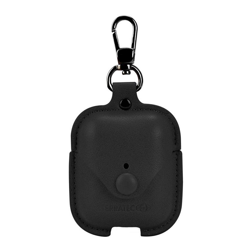 Case për Kufje Apple AirPods 1st/2nd Generation Terratec Air Box / Lëkurë e vërtetë + Polikarbonat - Zezë - 1