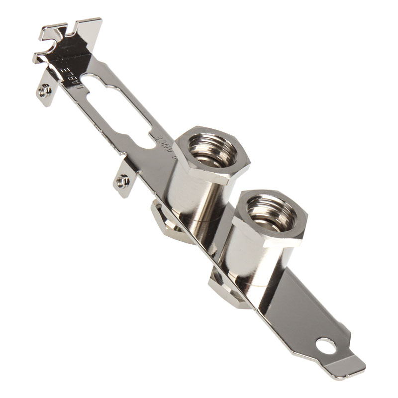 Aksesor për Ftohës Koolance BKT-PCI-G / PCI Slot-Bracket / 2× G1/4 BSPP / Pass-Through – Argjendtë