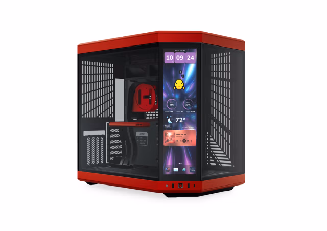 Kasë PC HYTE Y70 Touch Infinite / Midi Tower / ATX / E-ATX / 14.9" IPS Touchscreen / PCIe 4.0 x16 Riser / Tempered Glass - Qershi e Zezë
