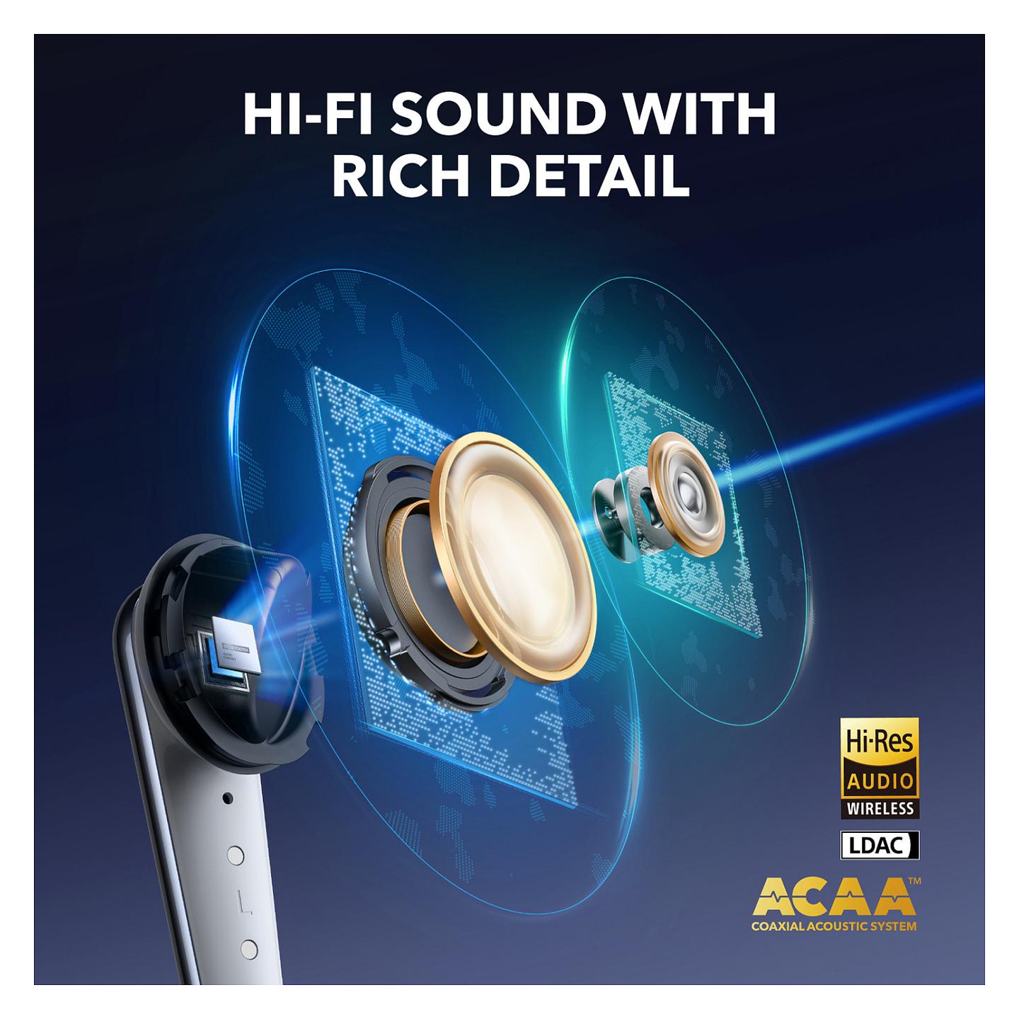 Kufje pa kabllo Soundcore Liberty 4 Pro / TWS / Bluetooth 5.3 / 10.5mm + 4.6mm / ANC / 6 Mikrofona - Zezë - 5