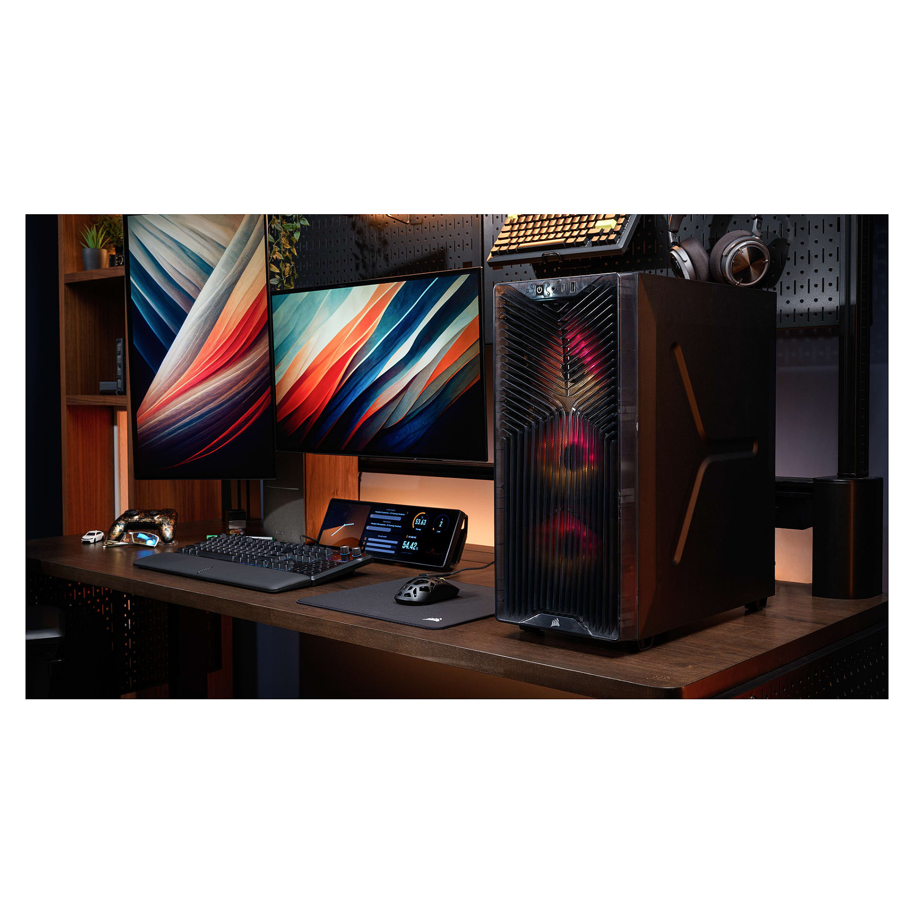 Kasë PC Corsair 3200D RS ARGB / Mid Tower / ATX / 3x 120mm ARGB Fan / Tempered Glass / Mesh / 360mm Radiator - Zezë - 10