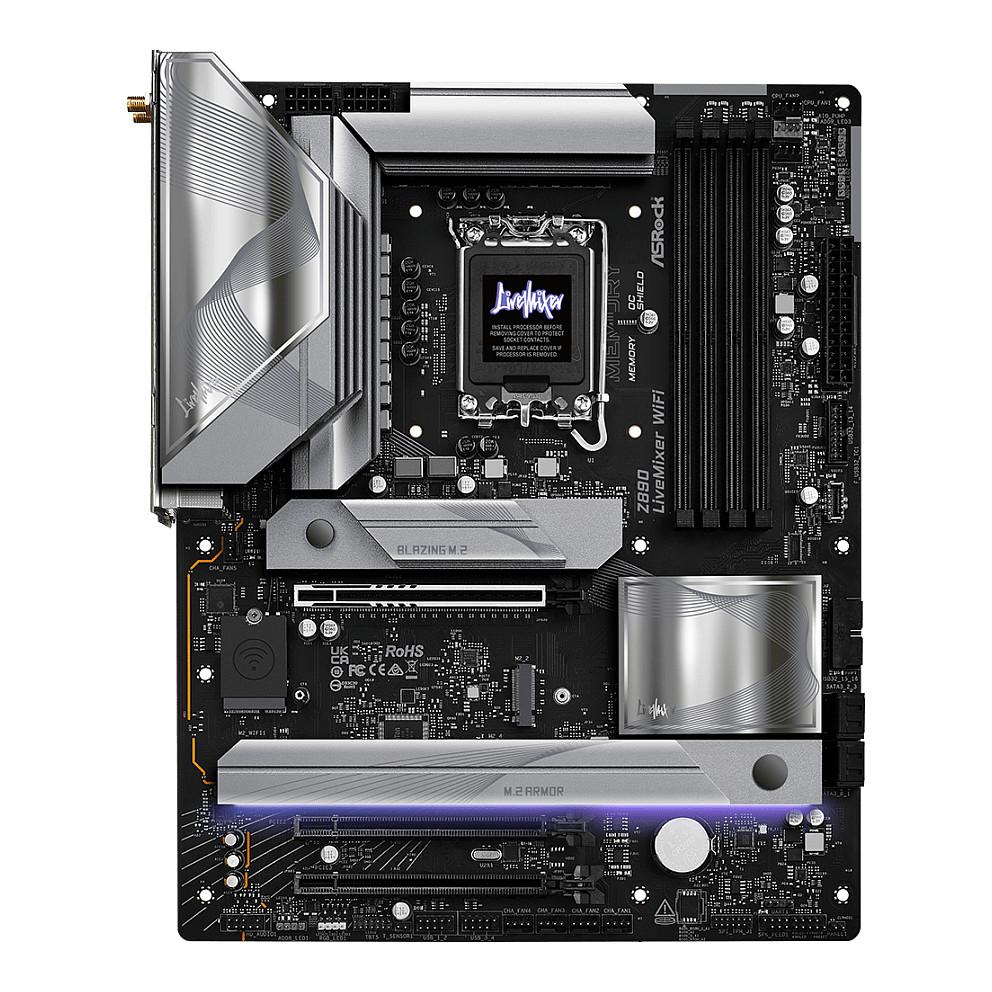 Pllakë Amë MB Intel ASRock Z890 LiveMixer WiFi, LGA1851, Z890, ATX, DDR5, WiFi 7, 2.5GbE - 2