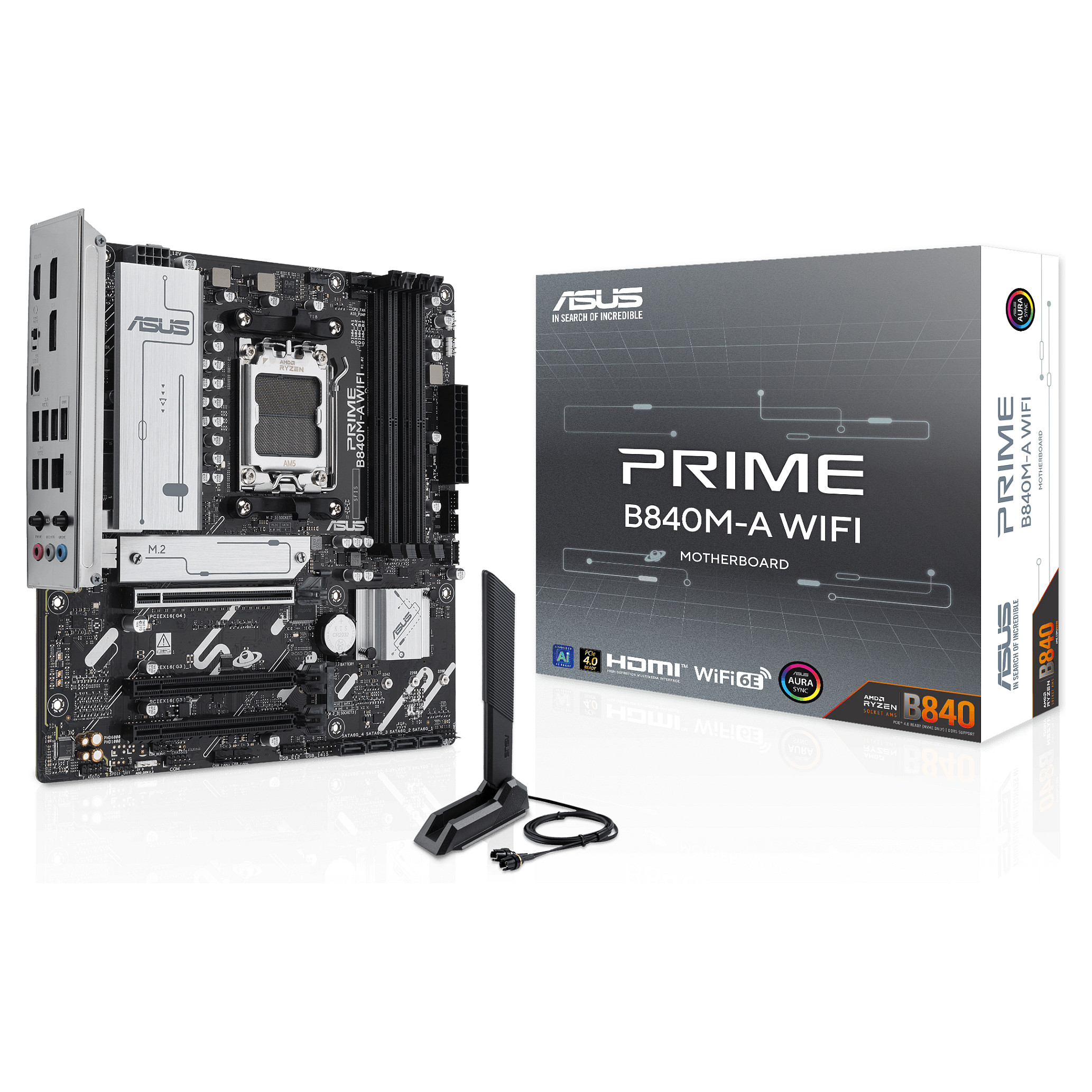 Pllakë Amë AMD AM5 ASUS Prime B840M-A WIFI / DDR5 / HDMI+DP / mATX - 1