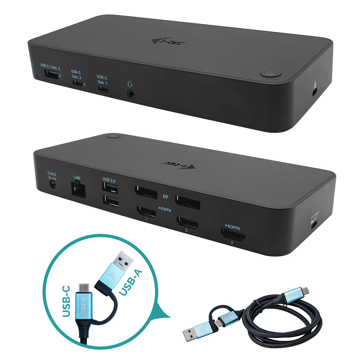 Docking Station I-TEC USB 3.0 / USB-C / Triple Display / 3x 4K @60Hz / PD 100W - Zezë - 1