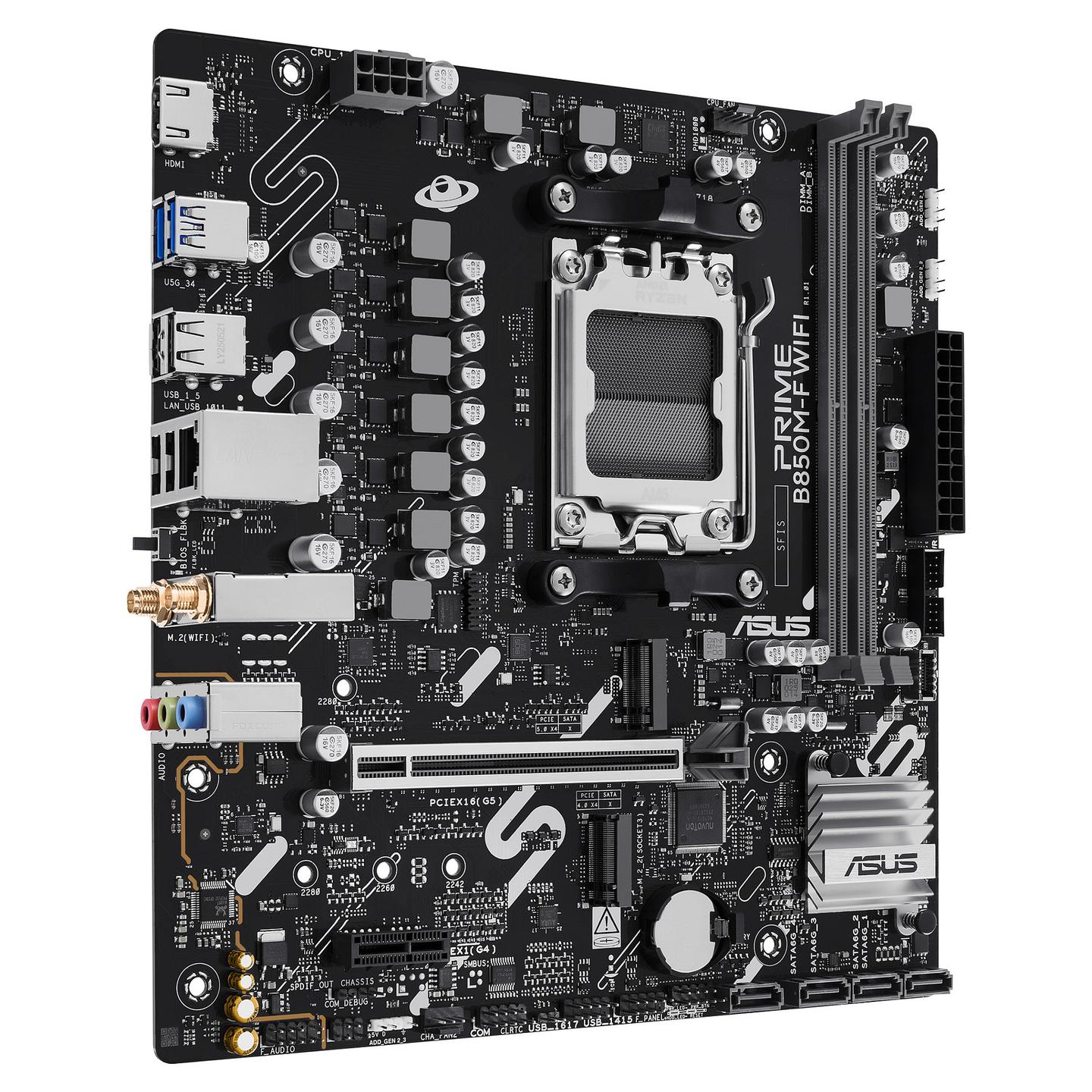 Pllakë Amë AMD AM5 ASUS PRIME B850M-F WIFI / DDR5 / mATX / HDMI - 2