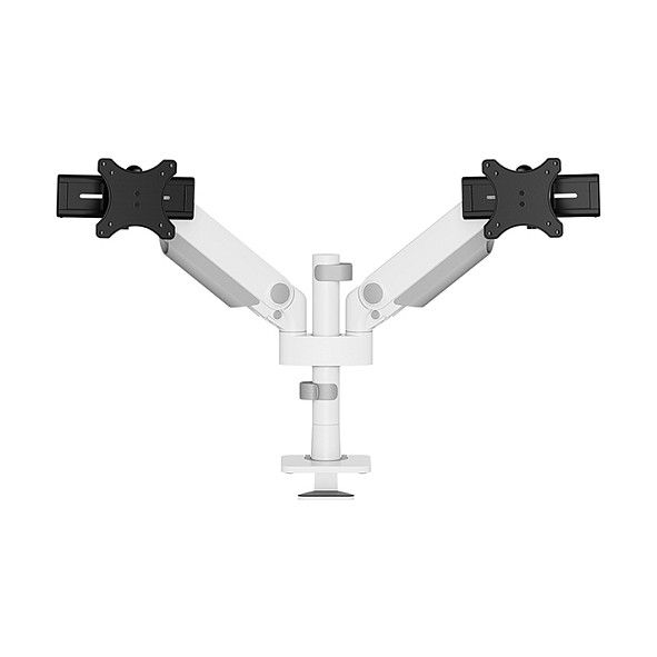 Mbajtëse për Monitor Neomounts / 2 Monitorë / 24"-34" / 11kg për Monitor / VESA 75x75-100x100 / Full Motion / Gas Spring / Tavolinë - Bardhë - 2
