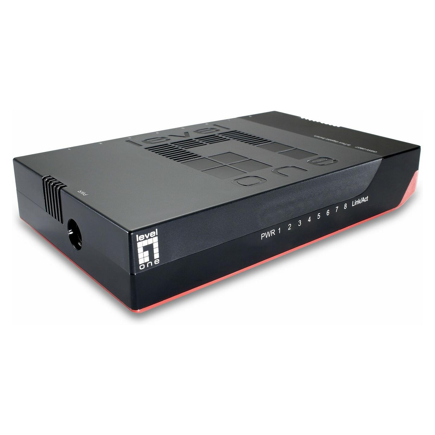 Switch LevelOne GSW-0807, 8× Gigabit Ethernet RJ45, Unmanaged, 16Gbps – Zezë/Kuqe